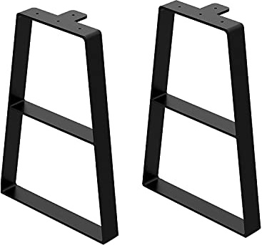 Orgerphy Trapezförmige Metall-Bankbeine (45,7 cm), robuste Möbelbeine für Bank, Metall-Tischbeine, mit Schrauben und 4 Gummi-Bodenschonern, moderne Schreibtischbeine, Möbelbeine, 45,7 cm, Schwarz, 2