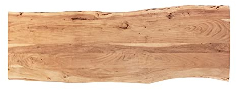 SAM Holzplatte Emilia 180x60 cm Akazie Natur lackiert Baumkante Tischplatte | Baumkanten-Platte, Akazienholz naturfarben massiv, für Heimwerker, Arbeitsplatten, Tische & Fensterbretter