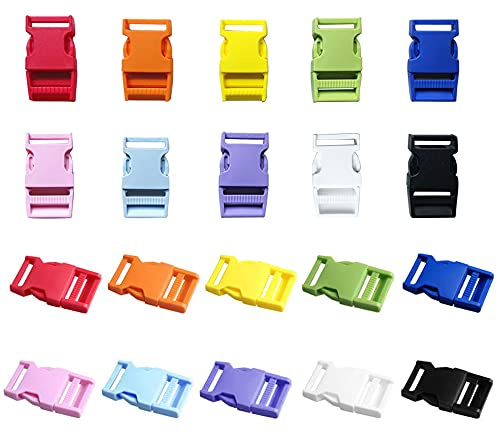 Trsnzul Steckschnalle 20 Stücke Kunststoffschnalle 10 Farben Steckschnallen Seitliche Freigabe-Plastikmini Schnallen Klippverschluss Schnallen und Verschlüsse für Rucksack-Zusätze Zelt Gurtband