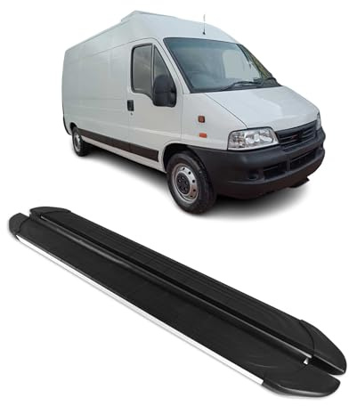 OMAC Trittbretter für FIAT Ducato 2006-2026 L2 Aluminium Schwarz-Grau | Seitenschweller, fahrzeugspezifische Passform