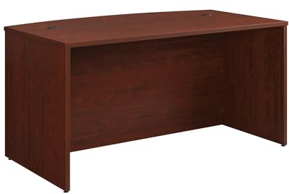 OfficeWorks by Sauder Affirm 60'' Bow Front Desk Shell, L: 59.06'' x W: 34.25'' x H: 29.29'', Classic Cherry Finish