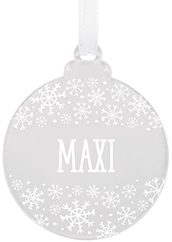 Herz & Heim® Christbaumschmuck Geschenk-Anhänger Acryl/Personalisiert mit Namen (Schneeflocken)