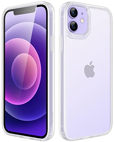JETech Matte Hülle für iPhone 12/12 Pro, Translucent | Robuster Schutz, Matte Rückseite, Anti-Fingerabdruck, Stoßfestes Design