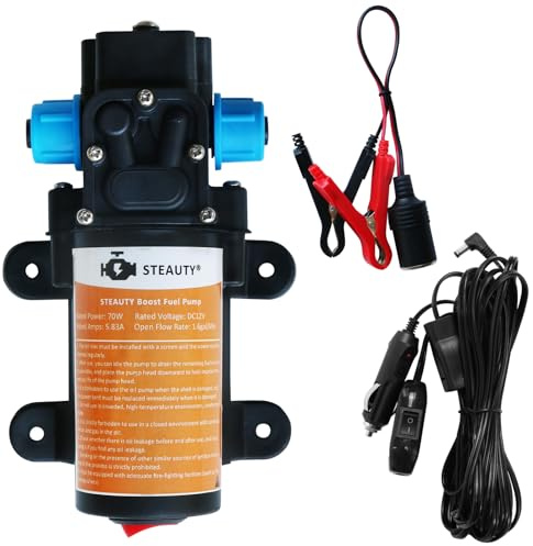 Steauty 12V Fuel Transfer Pump 85GPH Electric Gasoline Transfer Pump