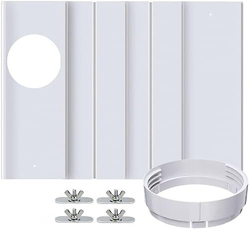 FnnEmg Fenster klimaanlage abdichtung, Air Con Fenster-Kit, Klebstoffbefestiger, tragbares Air Conditioner Fenster-Kit Abluftschlauch-Anschluss, Dichtung, mobiles Set-4 Stück Schallwand
