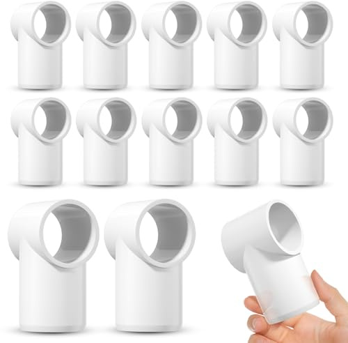 EPHECH 3/4 Adjustable PVC Fittings 3 Way, 18PCS Furniture Grade PVC Pipe Connector, 1Inch Slip Sling Tee Pipe Fitting for DIY Furniture Structure and Frame, Water Supply, Garden Shelf Greenhouse