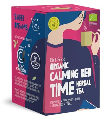 DIET-FOOD - Bio-Tee in Beuteln - Calming Bed Kräutertee mit Kamille - aus zertifizierten Bio-Zutaten - ohne Kunststoffen - heißes Getränk - Naturprodukt - 20x1,5g Teebeutel