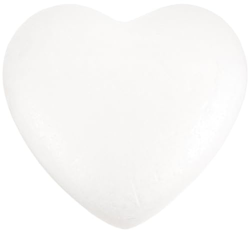 Lurrose Weißes Bastelherzen Styropor Groß Herzförmiges Modellierschaum Für DIY-Bastelmodellbau Blumenarrangementhalter Hochzeits- Valentinstags- Und Weihnachtsdeko 22.00 X 21.00 X 4.00 cm