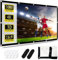 Pantalla de Proyector 150 Pulgadas, Pantalla de Proyección 16:9 Full HD 4K, Pantalla 3D Plegable Antiarrugas, Proyección a Doble Cara con Ganchos, Cuerdas, Pantalla para el Hogar, Escuela