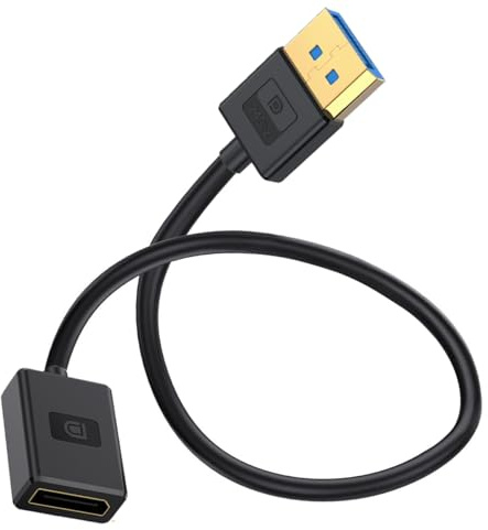 HUHANGGod Right Angle Displayport 1.4 Extension Cable (Straight) | 90 Degree DP Male to Female Cable (8K/60Hz, 4k/144Hz), Short Display Port 32.4Gbps for Gaming Monitor, TV, PC, Laptop