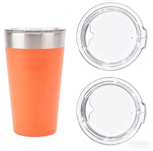 LUVCOSY 2PCs Cup Lids Compatible with Stanley 16oz Vacuum Insulated Pint Tumbler, Clear Replacement Cup Lids with Sealing Silicone Ring, Drinking Glasses Lid, Cup Covers, BPA-Free (Cups NOT Included)