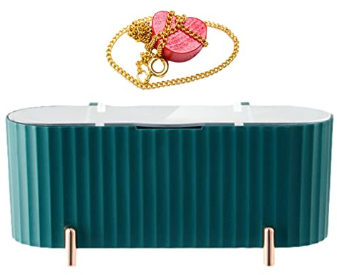 Cosmetic Display Cases,Makeup Organizer Tray with Lid | Multifunctional Desktop Stationery Storage Tray with 3 Compartment, Acrylic Skincare Organizers for Countertop