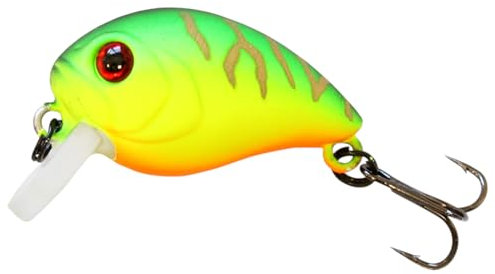 SEABUZZ Wobbler Chub Bug 2,4g x 2,7cm Flachläufer 0,3m - Hecht Zander Forelle Barsch Wels Angelköder mit Drillingshaken - Raubfisch Angeln Köder - Kunstköder - Forellenköder - Fishing Lures (028-MCHT)