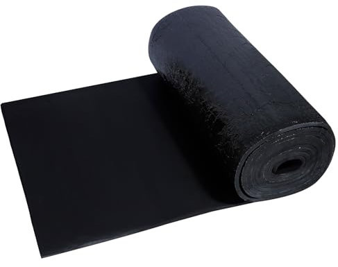 CCLIFE Tapis d'isolation auto-adhésif en caoutchouc,13mm résistant à l'humidité et au feu, isolation phonique auto-adhésive 1x8m-8㎡ Probauwerk