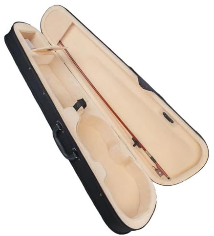Violinkoffer Rucksack 4/4 3/4 1/2 1/4 1/8 Dreieckiger Schaumstoff-Geigen-Hartschalenkoffer Professioneller Geigenkasten Geigen-Aufbewahrungsbox Geigenteile(Yellow,3/4)