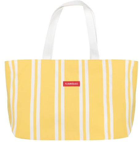 Flamingueo Strandtasche - Tote Bag, Strandtasche Damen, Beach Bag, Tasche, Shopper Tasche Damen, Handtasche, Travel Essentials, Einkaufstasche (50 x 20 x 35 cm)