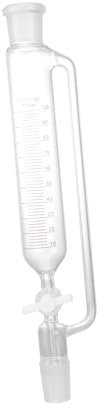 CHILDWEET Imbuto Separatore Cylindrico Vetro Borosilicato Rubinetto Ptfe Per Esperimenti e Separazione Liquidi Diverse Densità