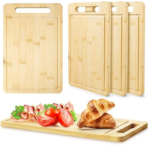 Lot de 5 planches à découper en bambou pour gravure laser, planches à découper en bois vierges de 30 x 20 cm, pour la viande, le fromage, les légumes et comme plateau de service pour la charcuterie