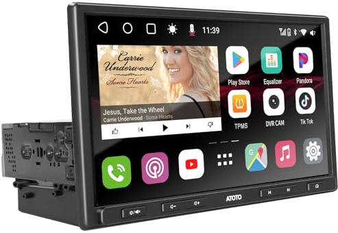 ATOTO 10,1 QLED S8 Doppel-DIN & Single DIN AI Android Autoradio, 4GB+32GB, kabelloses CarPlay/Android Auto, 4 Internetoptionen, 4G LTE, Dual Bluetooth, 36-B EQ, SCVC&LRV, HDMI-Eingang,GPS-Tracking