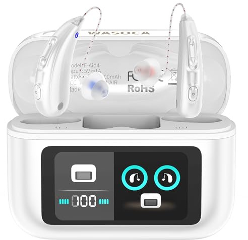 Hearing Aids for Seniors,Hearing Aids with Bluetooth, Rechargeable Hearing Aids with LED Digital Display, FSA&HSA Eligible, Intelligent Noise Cancellation, 5 Levels of Volume Adjustment, Hearing Amplifiers with APP, Easy to Use and Clear Sound