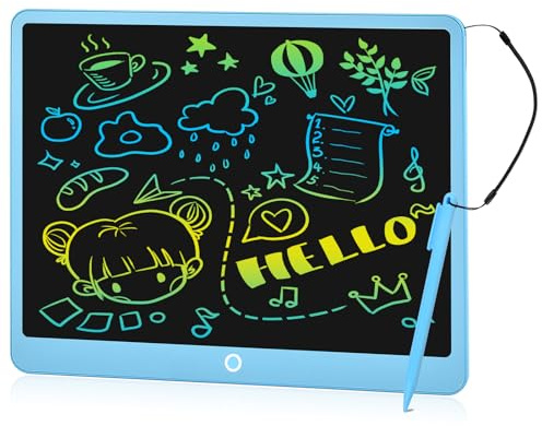 LCD Writing Tablet for Kids, Portable LCD Drawing Writing Tablet, 16 Inch Colorful Screen Writing Tablet, LCD Drawing Board with Erase Function, Doodle Pad for 3-12 Years Old, Boys, Girls - Blue