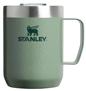 STANLEY 1913 Classic Legendary Camp Travel Mug 0.23L - Keeps Hot for 1 Hour - 2 Hours Cold - Dishwasher Safe - Stainless Steel Coffee Cup - BPA-Free - Hammertone Green