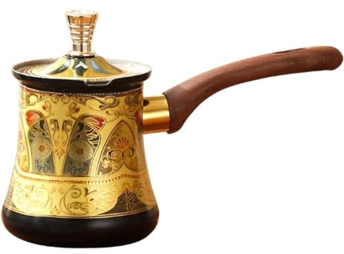 Brxmpn Turkish Coffee Pot with Long Handle Stainless Steel Coffee Pot Milk Butter Melting Jug Stovetop Coffee Maker Milk Frothing Pitcher Cup for Kitchen