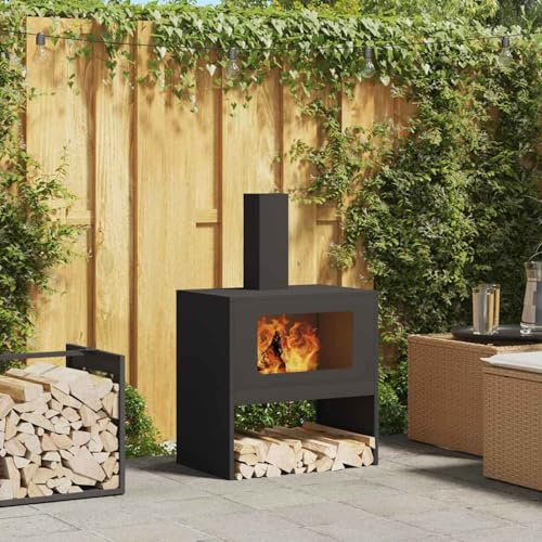 Tidyard Fogata Rectangular de Acero Moderna y Resistente al Calor y Agua - Solo Exterior Modelo YFXQY-858934ES