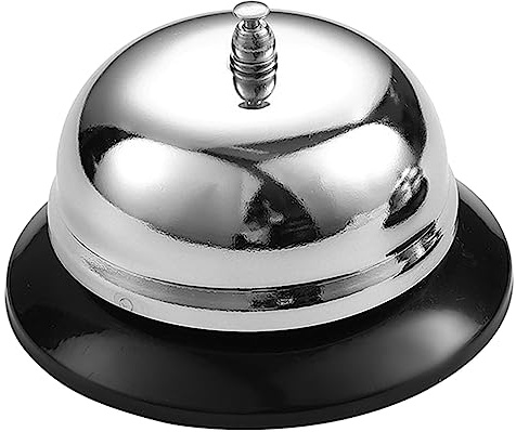 Qcbuegof Campanas de metal antioxidantes para entrenamiento de mascotas, herramienta de cocina para mesa, escritorio, recepción, llamadas, campanas de acero inoxidable