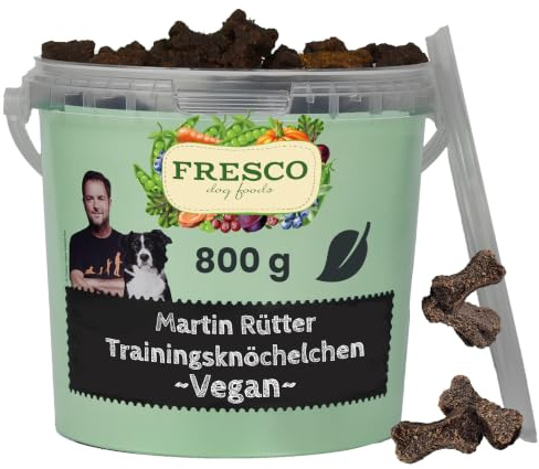 FRESCO Dog Martin Rütter Trainingsknöchelchen Vegan 800g | Hundeleckerli | Hypoallergen & getreidefrei | 100% pflanzlich | Gesunde Hunde Leckerlis fürs Hundetraining | Für kleine & große Hunde