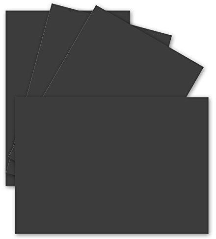 100 Einzel-Karten DIN A6-10,5 x 14,8 cm - 240 g/m² - Schwarz - Tonkarton - Bastelpapier - Bastelkarton- Bastel-karten - blanko Postkarten