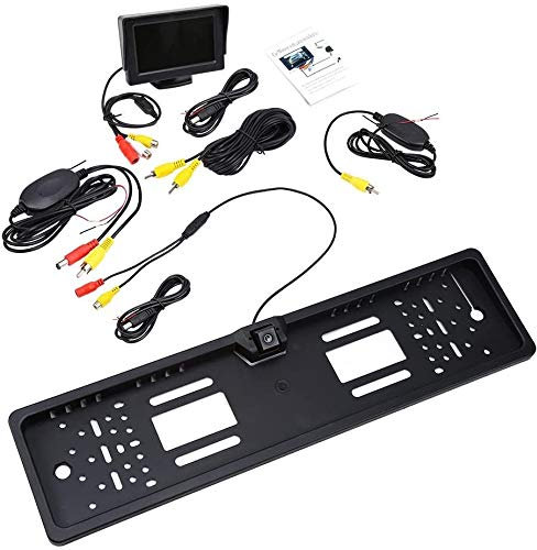 Kabellos Digital Rückfahrkamera Set, Einparkhilfe, Wasserdicht IP68-Backup-AutoKamera, Nachtsicht für SUV,Van,KfZ für Auto-Anzahl 170 Grad + 4.3 TFT LCD Auto-Monitor