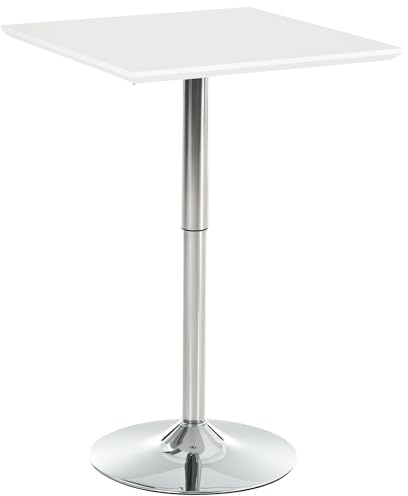 HOMCOM Bartisch Stehtisch Höhenverstellbar Weiß 60 x 60 x 69-92 cm