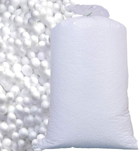 Polystyrene Bean Bag Booster Refill Large Cubic Feet White Beads Top Up Bag (20 Cubic Feet) | Top Up Bag
