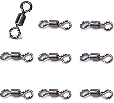 juzishangdian 100 Stücke Rolling Drehgelenk Solide Ringe Angelwirbel Angelzubehör Verbindungswirbel Zum Spinnfischen die Verbindungsstücke Größe 6#