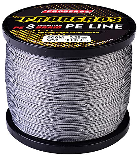 SLOOG 500m geflochtene Angelschnur, Abriebfeste Null streckloß geflochtene Linien 8 stränge super stark superline 6lb -300lb,Grau,8LB(0.12mm)
