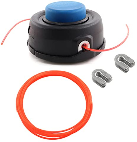 MCHNIC T35 Mähkopf Fadenkopf Trimmerkopf M10x1.25LH mit Hülse Faden für Husqvarna 123L 128L 128R 128RJ 223L 323L 323LD 323R 324LX 325XL 326L Rasentrimmer Rasenmäher Freischneider Ersetzt 578446301