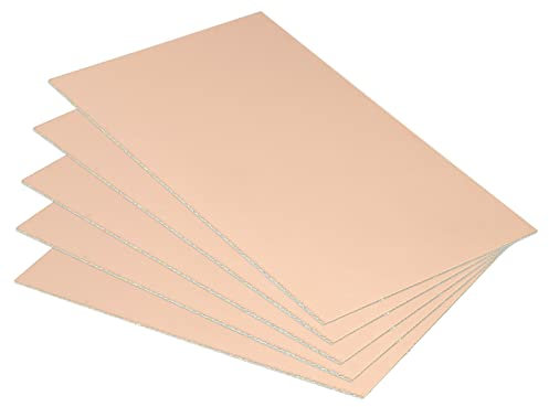 PATIKIL 5Pack FR4 Einseitig Kupferplattiert PCB Laminat Leiterplatte 150x100x0.8mm