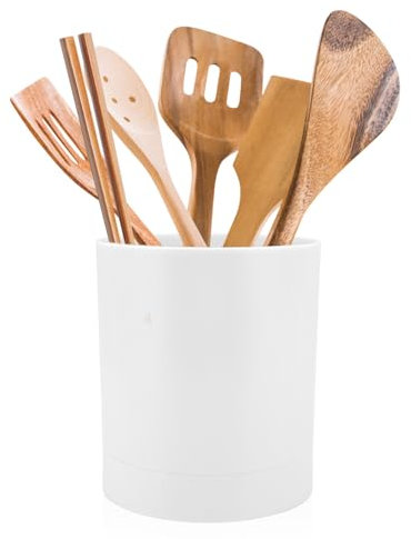 Soporte para utensilios, soporte de almacenamiento para utensilios de cocina, organizador de utensilios giratorio de 360°, cesta simple para palillos, contenedor de almacenamiento de vajilla