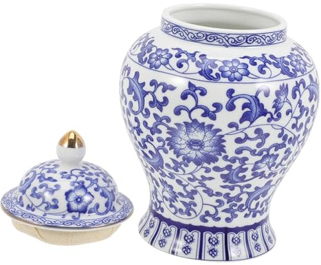 Cabilock Teedose Für Losen Tee Keramik Teekanister Im Chinesischen Vintage-Stil Teebehälter Mit Deckel Luftdicht Für Kräuter Süßigkeiten Trockenfrüchte Küche Und Tischdekoration