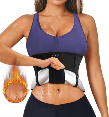 Chumian Ceinture de Sudation Femme Amincissante Gaine Ventre Plat Sport Ceinture Abdominale Minceur Corset Sauna Fitness (Noir, 3XL)