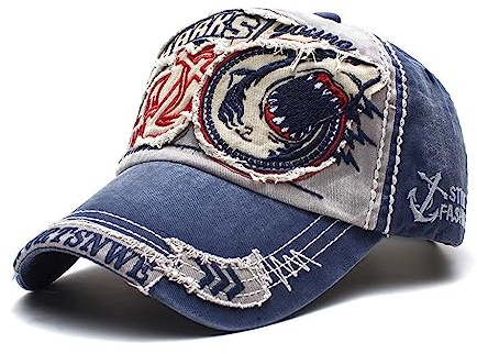 CHENNUO Basecap herr stressed snapback caps truckerkeps bomull fritid utomhus keps unisex, grå 4, 56-60