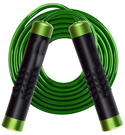 Seilspringen Sprungseil Schweres Seillager Springseil Gym Übung Springseil Aluminium Griff PVC Seil Fitness Trainingsgerät Jump Rope (Color : Grün)