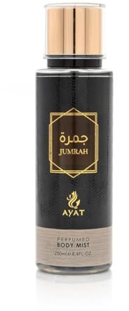 AYAT PERFUMES – Niebla Corporal Perfumada JUMRAH 250 ml – Cuerpo niebla niebla cuerpo fragancia oriental para mujer y hombre – Hecho en Dubai