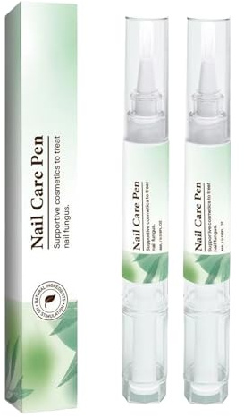 HUAOPYU Nail Care Pen 2er Set Nagelpilz Behandlung Nagelpflegestift Nagelwachstum Fördern Schnell Intensiv Teebaumöl Weiß 4 Milliliter