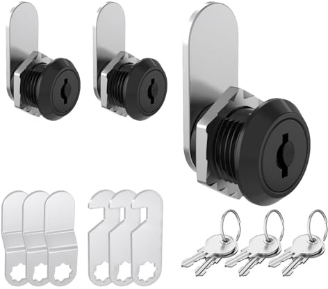 inBovoga Schrankschlösser mit Schlüssel, 1,6 cm (5/8 Zoll), gleichschließend, Zylinderschloss, Wohnmobilschlösser für Schrank, Briefkasten, Werkzeugkasten, Wohnmobil-Aufbewahrungsschlösser