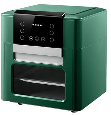 PLJKIHED Friggitrice ad Aria da 12 Litri, Grill 8 in 1 da 1600 W, Controllo della Temperatura e Funzione di spegnimento Automatico/Verde Stabilize