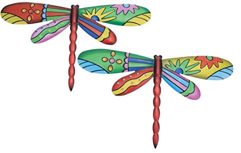 Levemolo 2pcs Quality Crafted Iron Dragonfly Pendant Wall Art Decors for Living Home Adornments