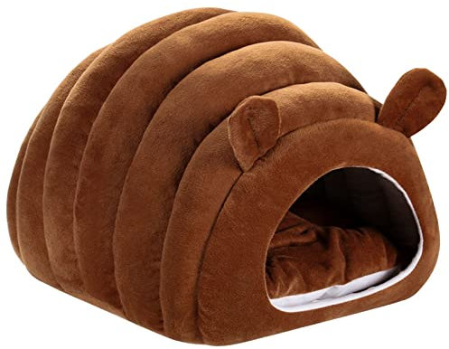 XLDZ Bequemes Plüschkissen für Hunde und Katzen, warmer Schlafsack, geschlossenes Haustiernest, Bachhaus (bunt)