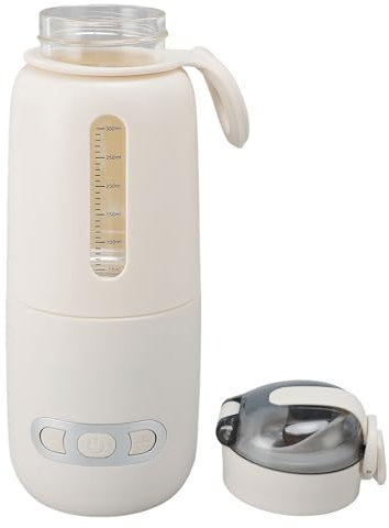 Hervidor de Viaje Portátil, Calentador de Agua y Leche Inalámbrico de 300 Ml con Control de Temperatura Ajustable, Hervidor Eléctrico Recargable por USB para Interiores y